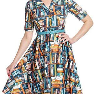 Lindy Bop Bletchley Book Dress US 8 Rare